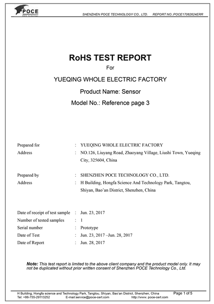 ROHS-Report-Sensor